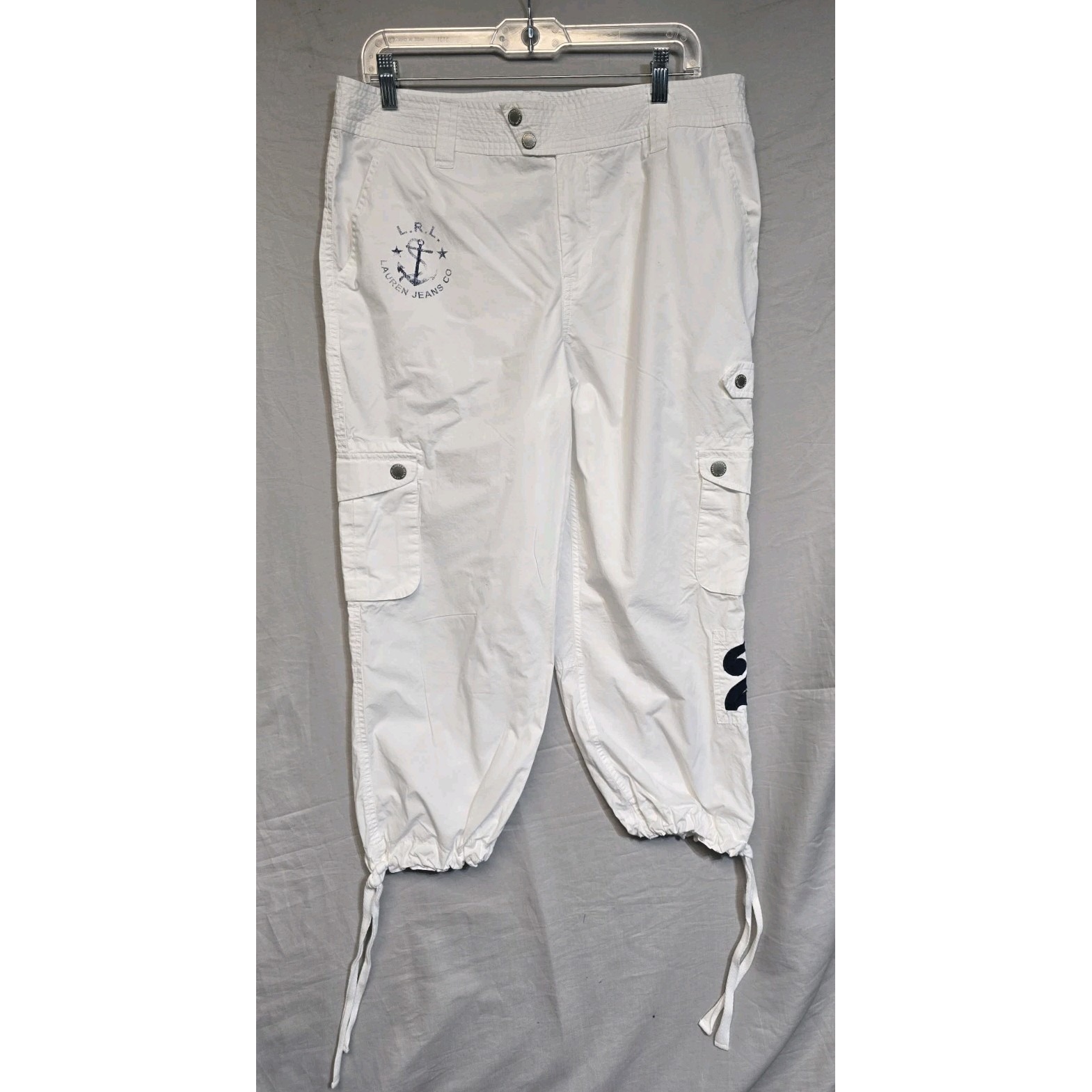 Lauren Jeans Co Lrl White Nautical Cargo Pants Size 12